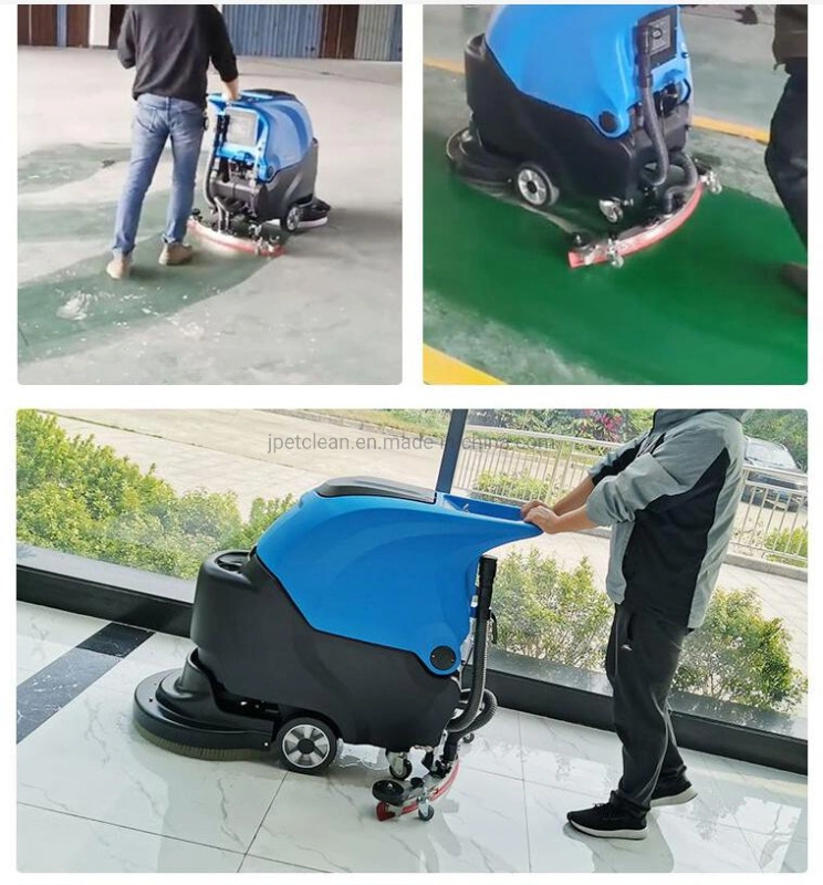 Blue Walk Behind Floor Washing Machine Scrubber Dryer with Eco Mode