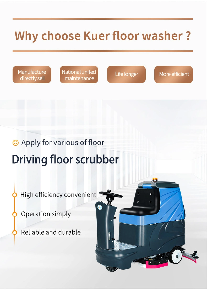 Ground Square Ride-on Driving Floor Scrubber Dryer Machine